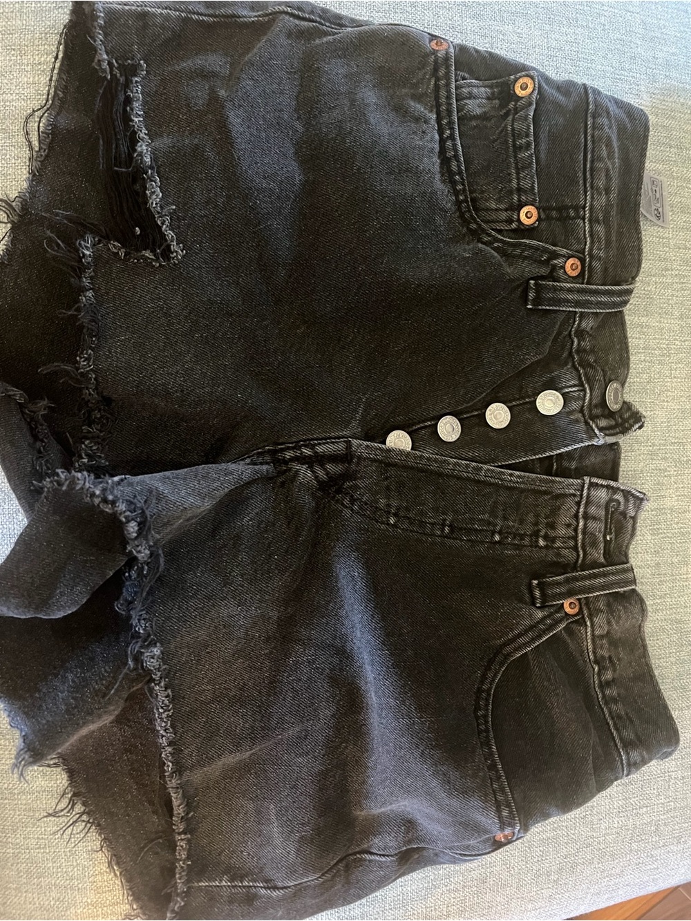 Bundle of Levi's High-Rise Button-Fly Frayed Hem Denim Shorts